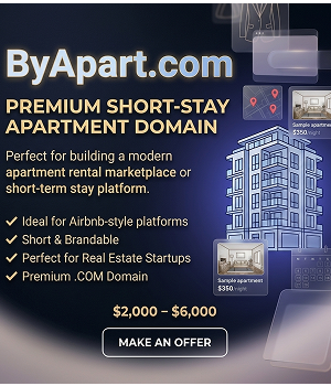 byapart.com– Premium Short Stay & Apartment Rental Domain