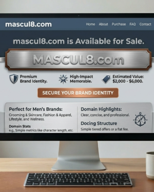 Mascul8.com – Premium Men's Lifestyle & Grooming Brand Domain
