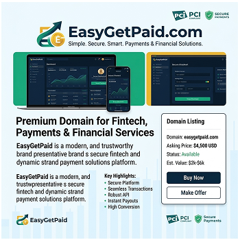 EasyGetPaid.com – دومين احترافي لمنصات المدفوعات والحلول المالية